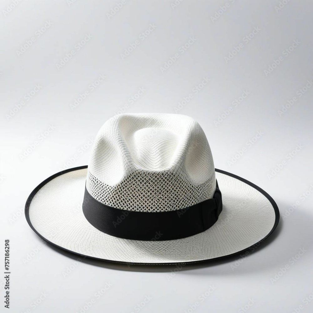 White hat mockup front view. On a white background.