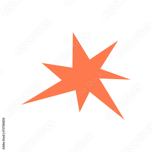 Trendy sharp, irregular star vector icon