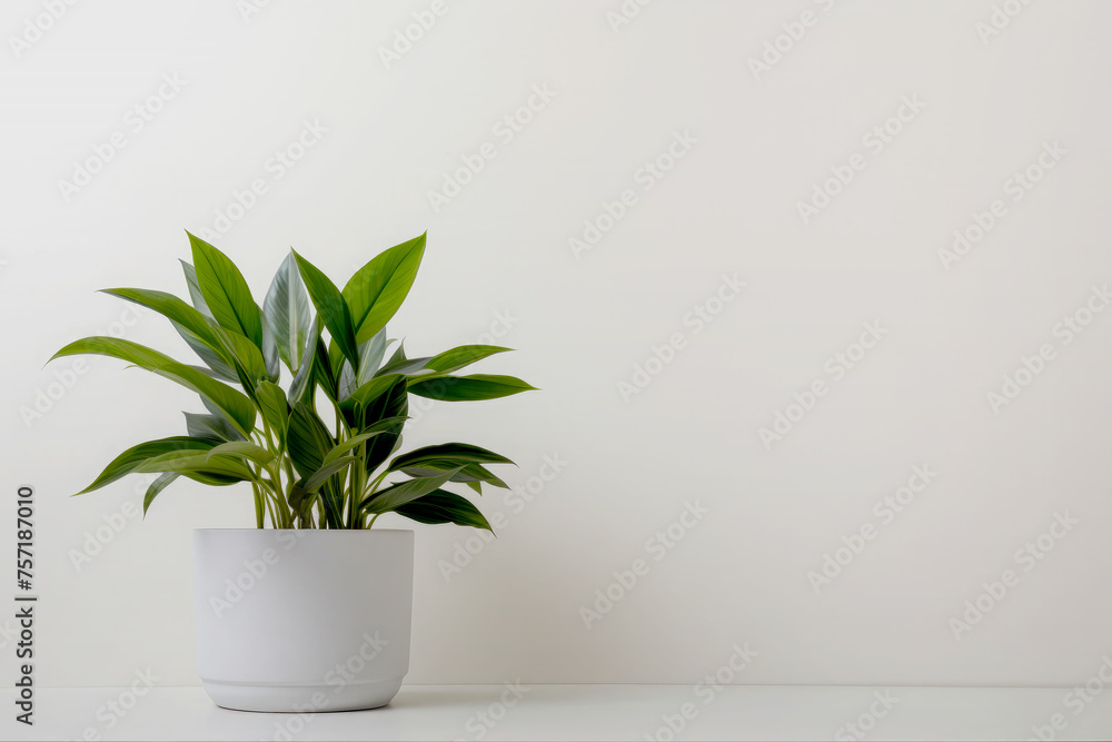 Landscape with potted plants on the floor white wall background. Landscape with potted plants on the floor white wall background.