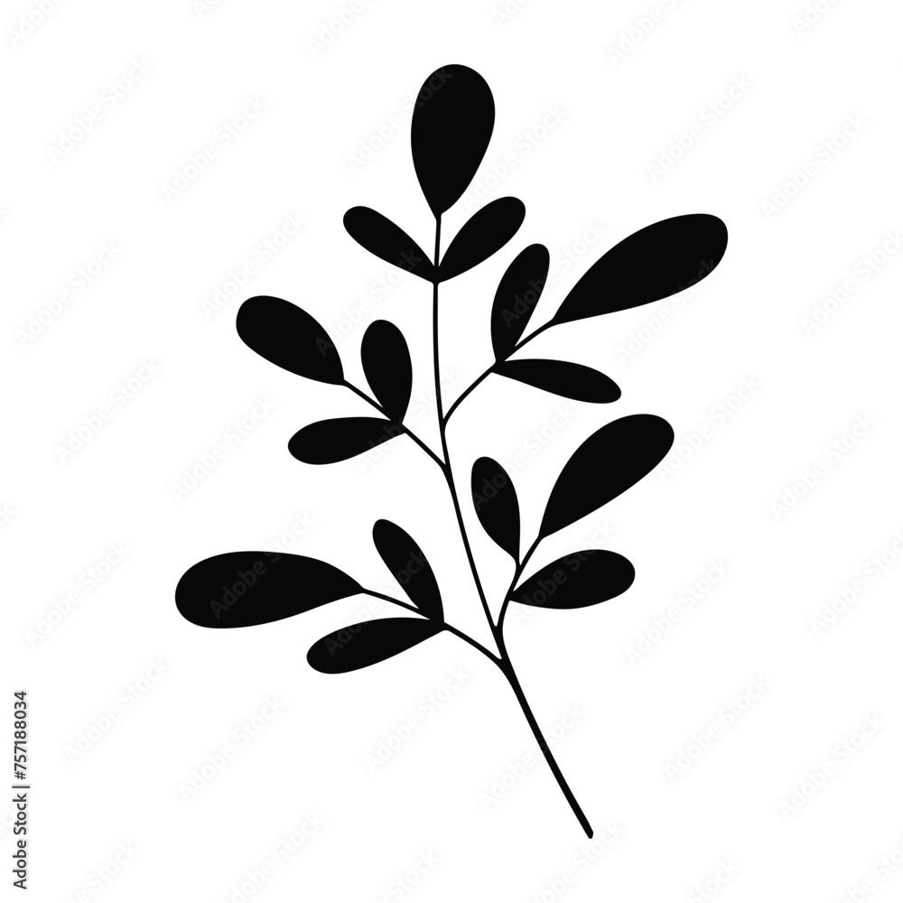 black silhouette of a plant, isolated on a white background black silhouette of a plant, isolated on a white background