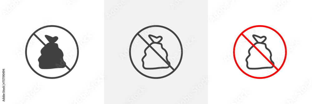 No Garbage Sign Isolated Line Icon Style Design. Simple Vector Illustration No Garbage Sign Isolated Line Icon Style Design. Simple Vector Illustration