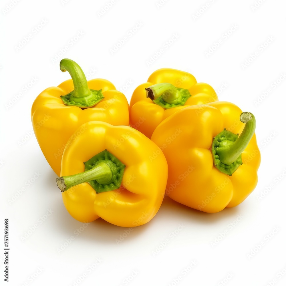 Yellow bell peppers isolated on white background Yellow bell peppers isolated on white background