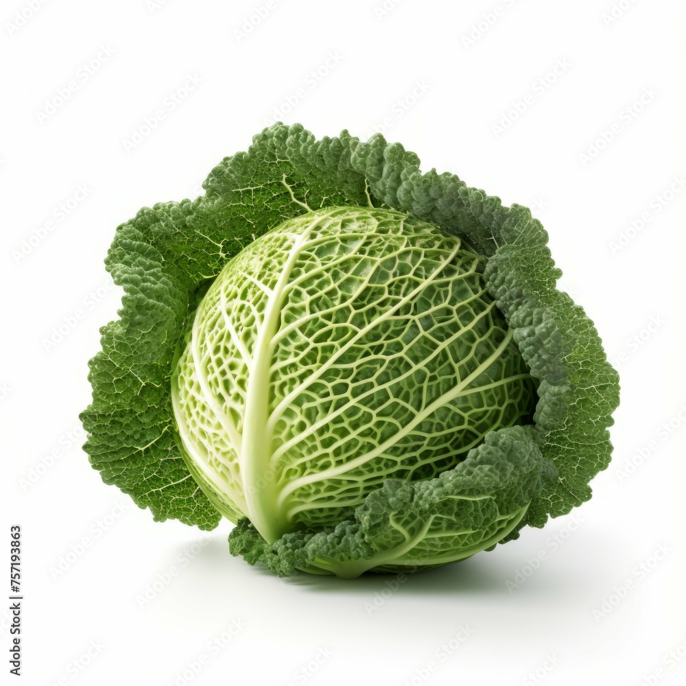 Savoy cabbage isolated on white background Savoy cabbage isolated on white background