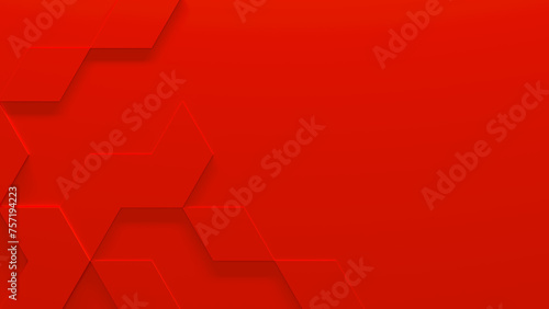 Red Geometric Background With Copy-Space (3D Illustration)