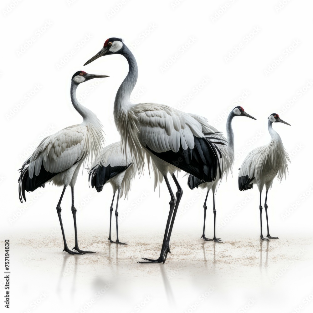 Cranes isolated on white background Cranes isolated on white background