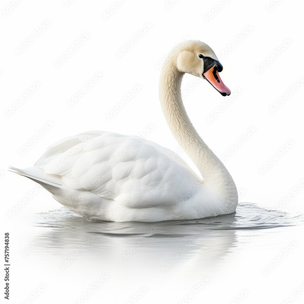 Fototapeta premium Swan isolated on white background