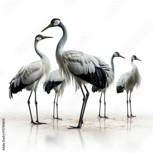 Cranes isolated on white background © Michael Böhm