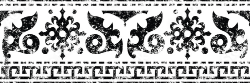 Seamless pattern, ethnic background on the theme of Turkic art, grunge texture, vector design	