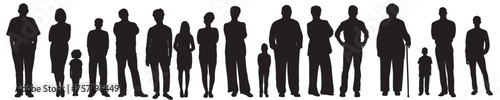 Wallpaper Mural silhouette of people. Set of people silhouette. Group or collection of people silhouette.  Torontodigital.ca