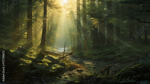 Tranquil Sun Dappled Forest Haven
