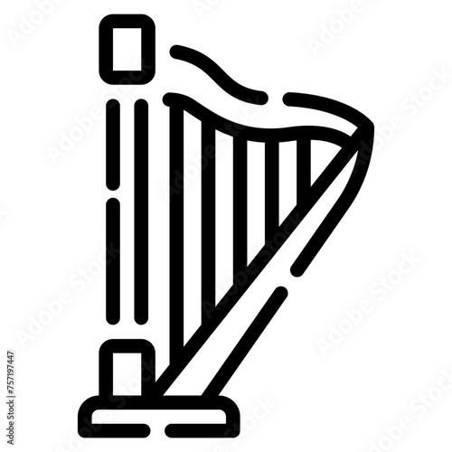Celtic Harp icon for web, app, infographic, etc