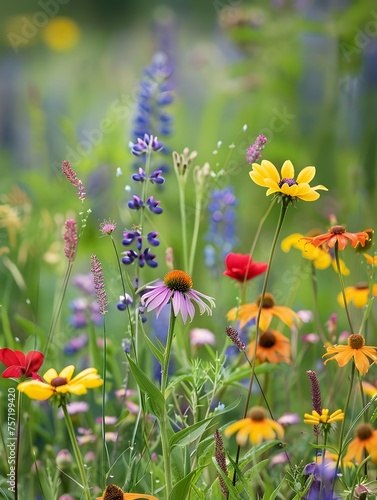 Celebrating Natures Untamed Beauty A Vibrant Meadow of Wildflowers in Full Bloom