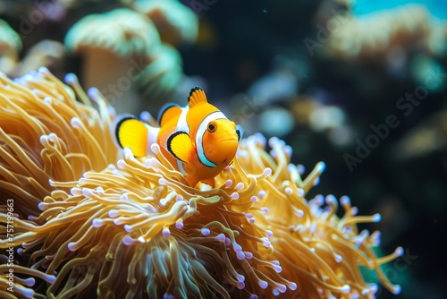 Clownfish and anemone in coral reef