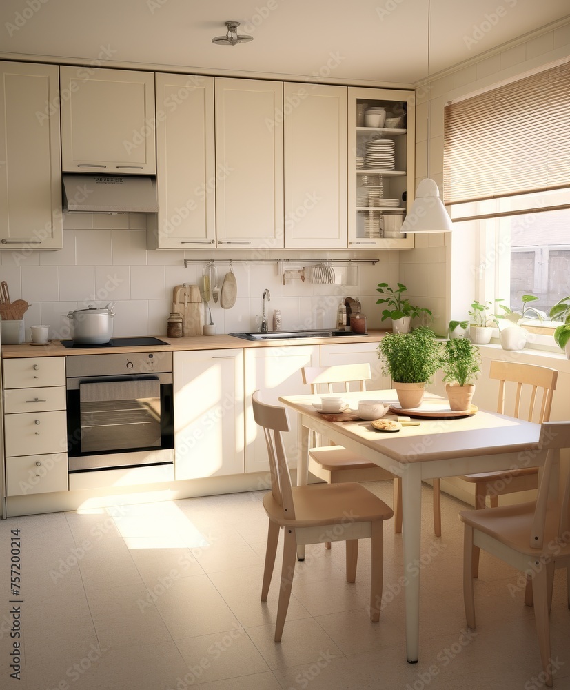Modern Kitchen With Table and Chairs Modern Kitchen With Table and Chairs