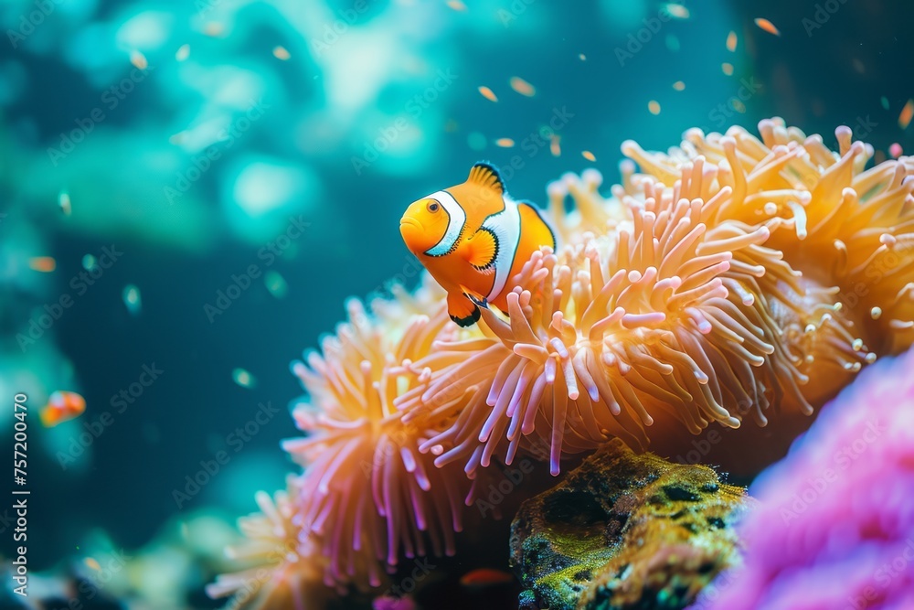 Clownfish and anemone in coral reef Clownfish and anemone in coral reef