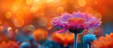 Whispers of nature: A vibrant flower in full bloom captures the viewers attention, with a soft and dreamy background creating a mesmerizing atmosphere