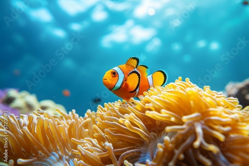 Clownfish and anemone in coral reef © Zero Zero One