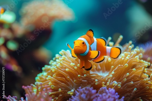 Clownfish and anemone in coral reef © STOCKAI