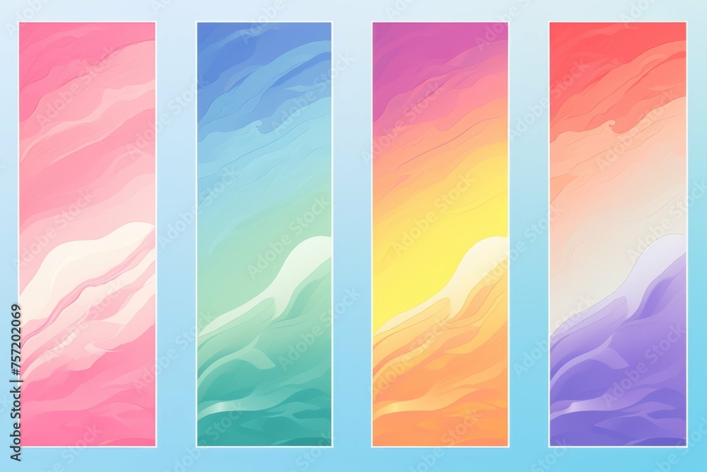 rainbow banners set of four