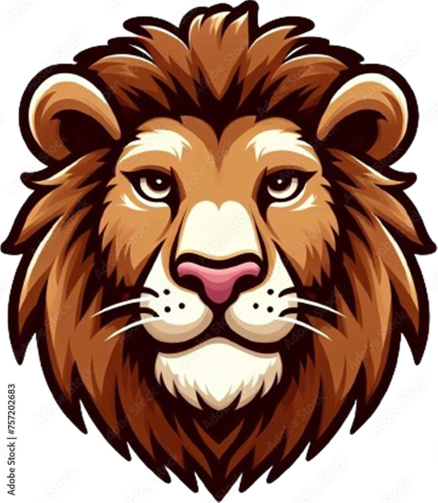 Obraz premium lion head face vector icon