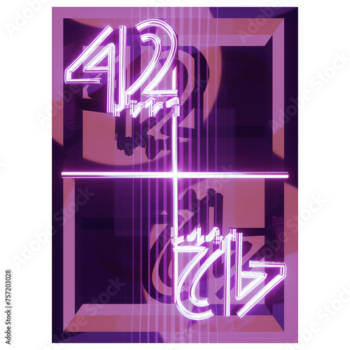 42, Zweiundvierzig, Design, doppelt lila, abstrakt
