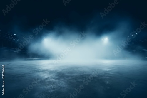 an image of an ice rink with smoke on it