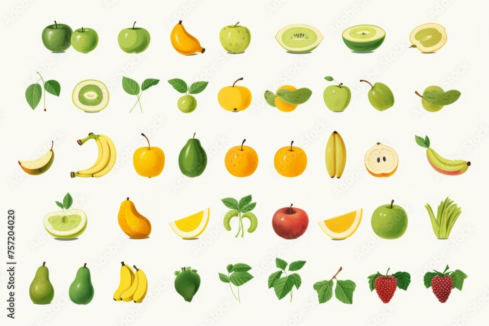 fruits icons vector file isolated and white fruits icons vector file isolated and white