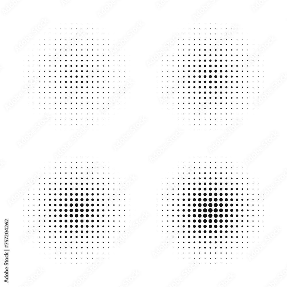 Circle Halftone Dots Gradient Icon Set