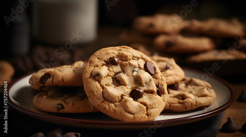 chocolate chip cookies on plate