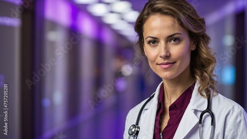  woman doctor looking to camera with a smile in a hospital 