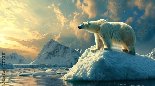 a polar bear on an iceberg