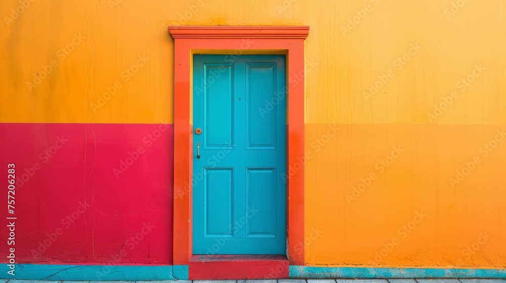 Vibrant Doorstop Against Solid Wall