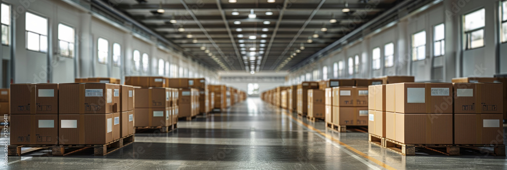 The industrial warehouse, a hub of logistics, stores cargo for distribution and shipping. The industrial warehouse, a hub of logistics, stores cargo for distribution and shipping.