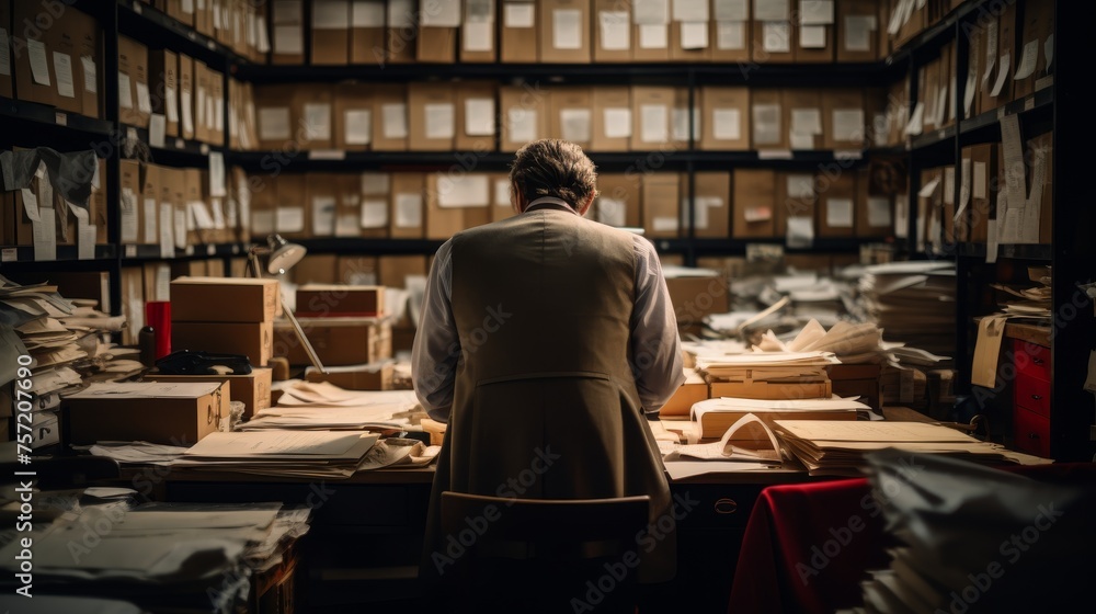 a lawyer is working in the incident archive room a lawyer is working in the incident archive room