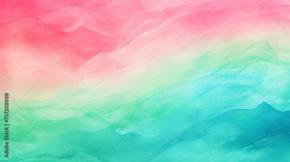 Obraz premium Abstract ombre watercolor background with Watermelon pink, Lime green, Turquoise