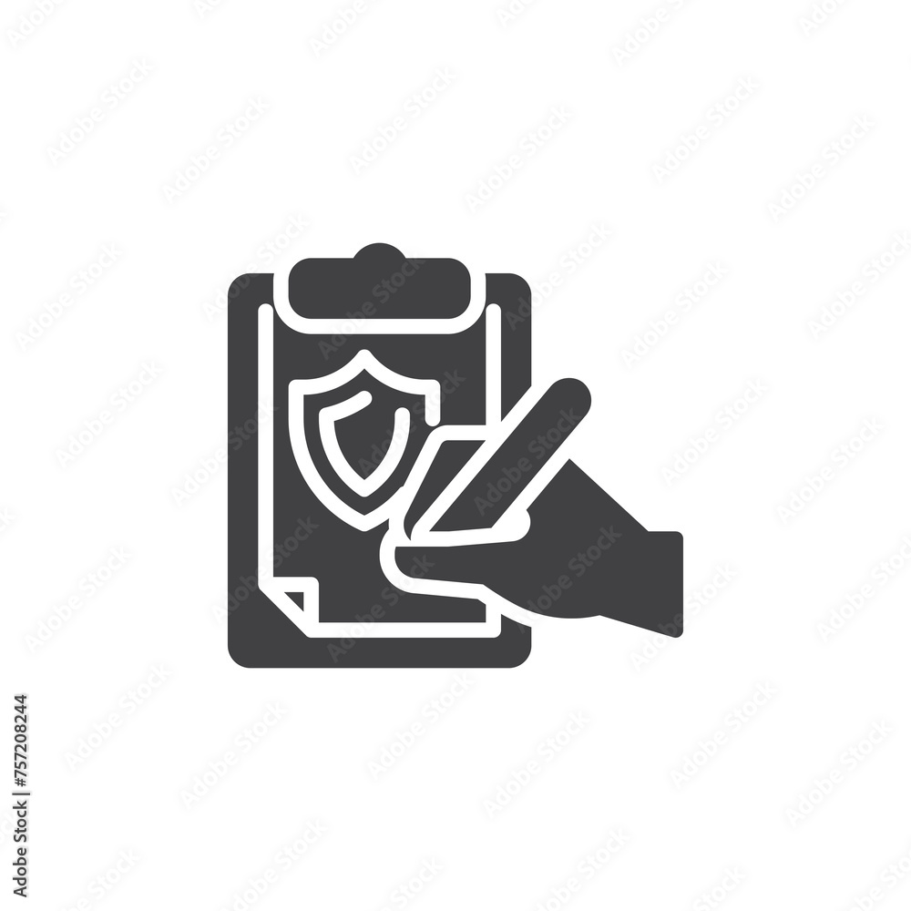 Insurance agreement vector icon