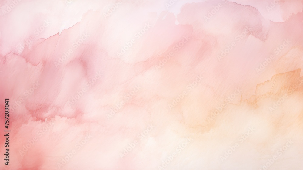 Abstract ombre watercolor background with Soft pink, Ivory, Rose gold