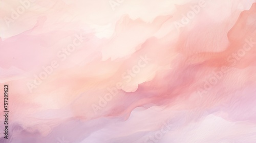 Abstract ombre watercolor background with Soft peach, Coral pink, Pale lavender