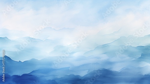 Abstract ombre watercolor background with Royal Blue, Sky Blue, White