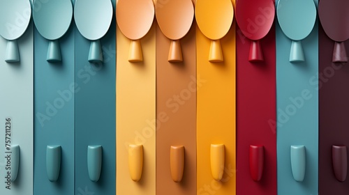 Array of Multicolored Spoons Mounted on Wall
