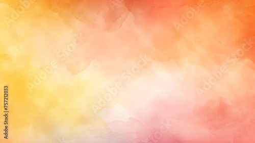 Abstract ombre watercolor background with Deep Orange, Golden Yellow, Light Pink