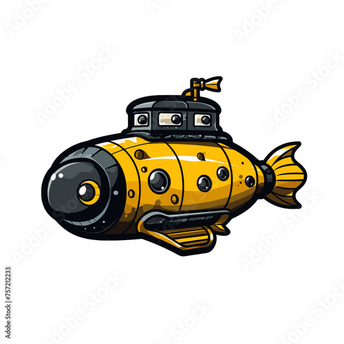 Steampunk U-Boot Cartoon Illustration isoliert auf transparentem Hintergrund