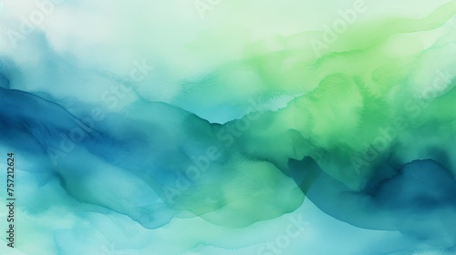 Abstract ombre watercolor background with Deep blue, Steel gray, Neon green