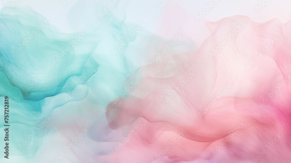 Abstract ombre watercolor background with Cotton candy pink, Baby blue, Mint green