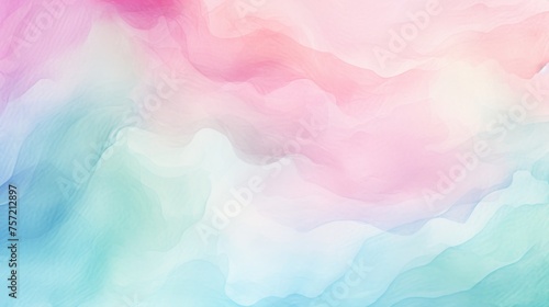 Abstract ombre watercolor background with Cotton candy pink, Baby blue, Mint green