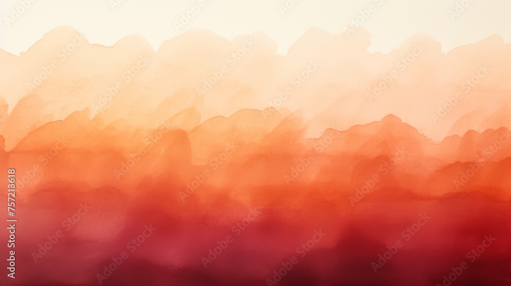 Abstract ombre watercolor background with Burnt orange, Crimson red, Deep burgundy - obrazy, fototapety, plakaty 