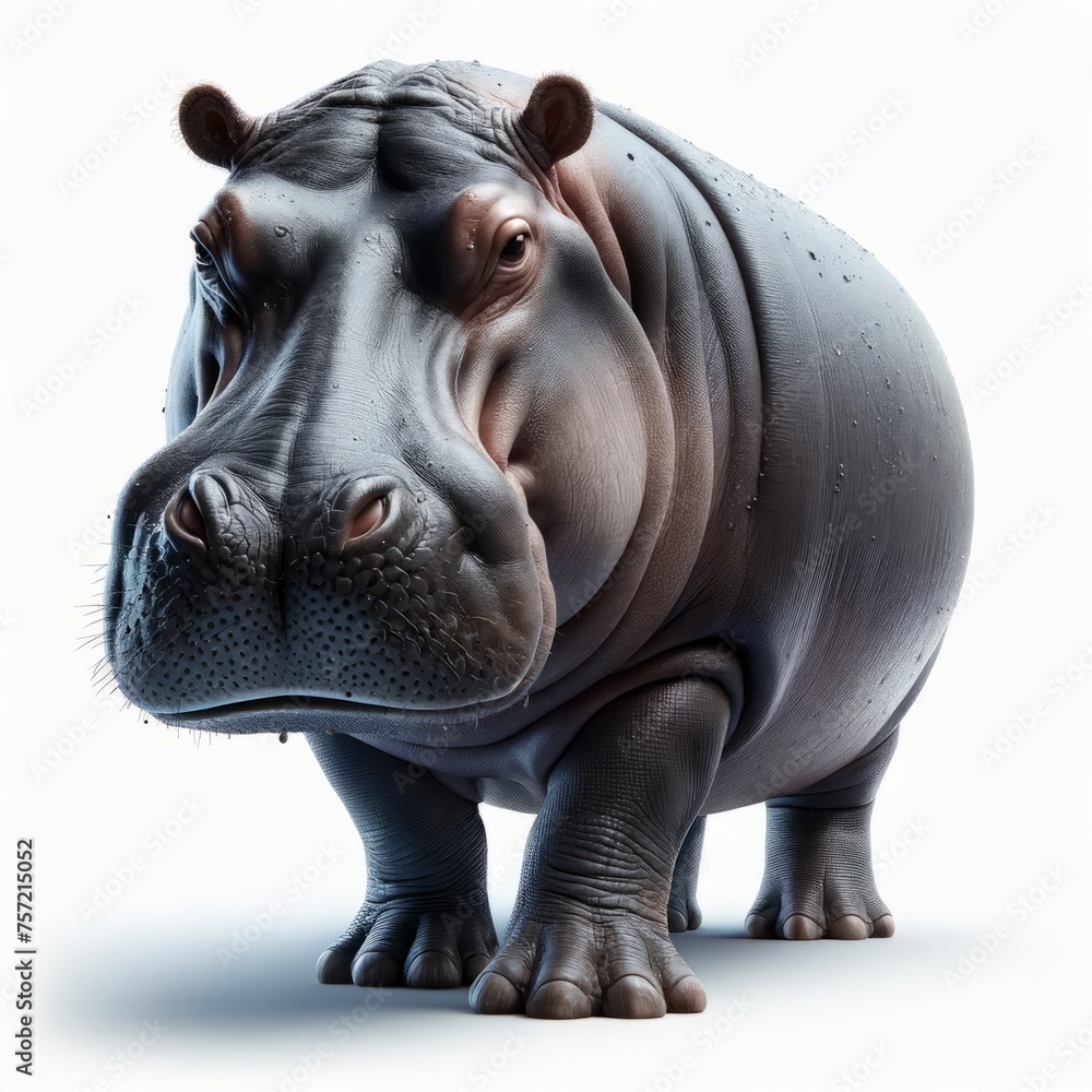 Cartoon Rhino Isolated on White Background. Hippopotamus Animal Digital Generated Illustration. Hippo Wild Safari Mascot Creation. Rhinoceros Character. Cartoon Rhino Isolated on White Background. Hippopotamus Animal Digital Generated Illustration. Hippo Wild Safari Mascot Creation. Rhinoceros Character.