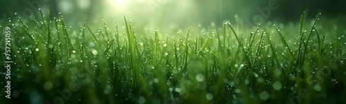 close up of grass with dew on it