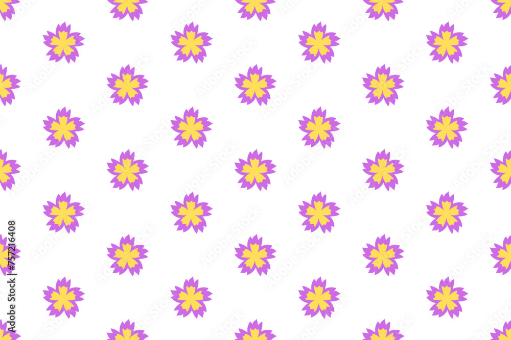 Nature pattern design with flower shape in flat style for textile or printing business Nature pattern design with flower shape in flat style for textile or printing business