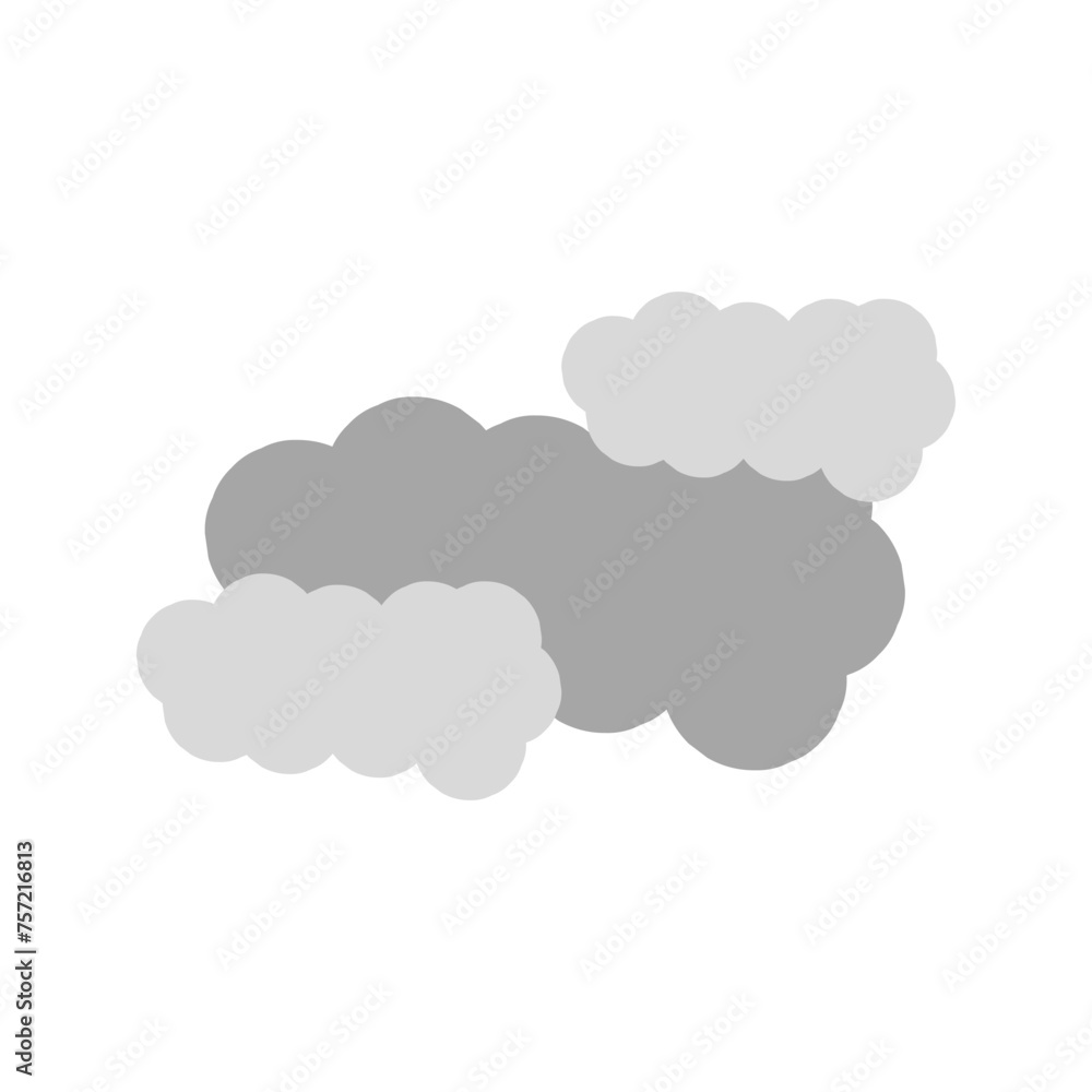 Overcast weather illustration icon design Overcast weather illustration icon design